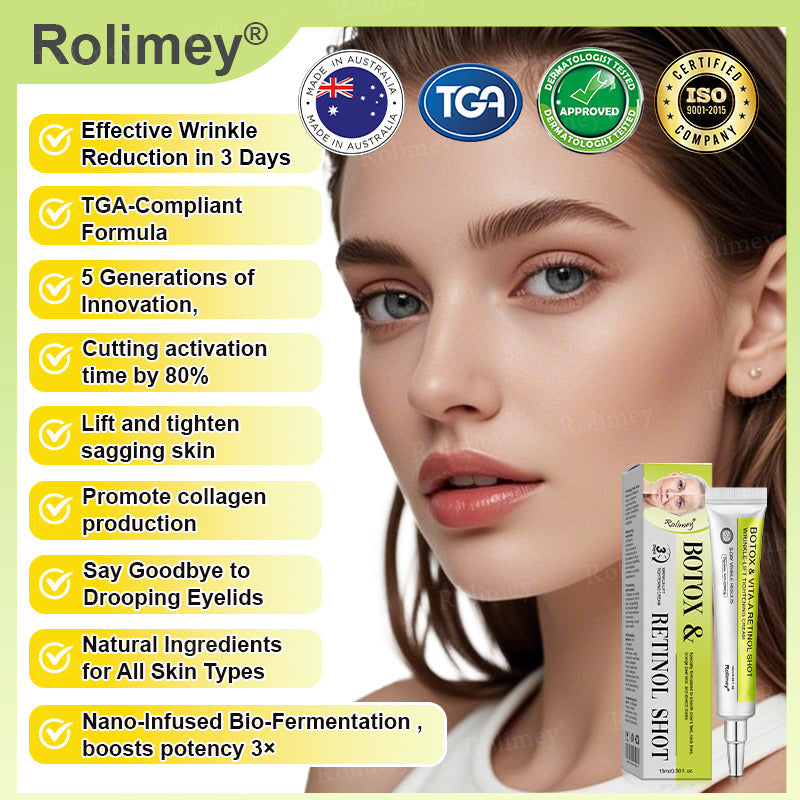 🍀👨‍⚕️Made and shipped from Australia 💫Rolimey® Botox & Vita-A Retinol Shot Wrinkle-Lift Tightening cream - Last Day Promotion 70% OFF Upsell
