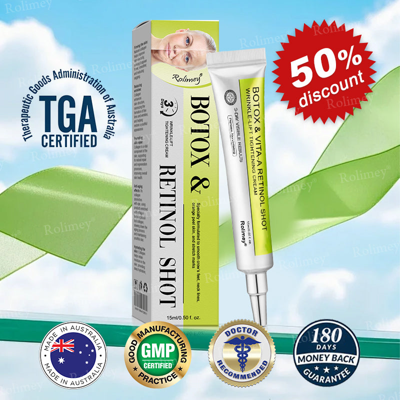 🍀👨‍⚕️Made and shipped from Australia 💫Rolimey® Botox & Vita-A Retinol Shot Wrinkle-Lift Tightening cream - Last Day Promotion 70% OFF Upsell